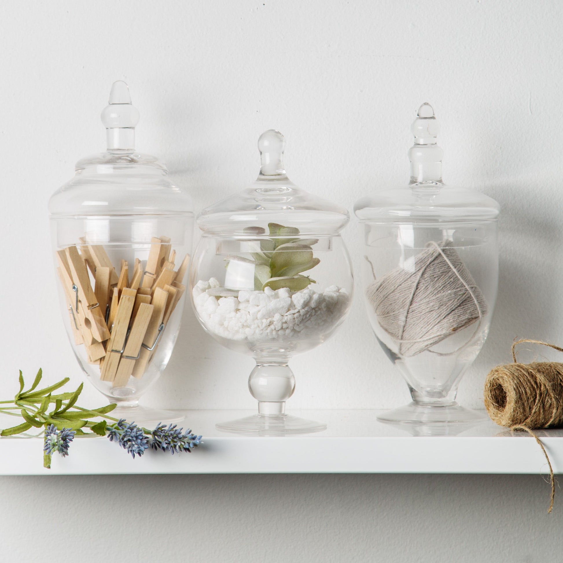 Set of 3 Apothecary Jars with Lids 