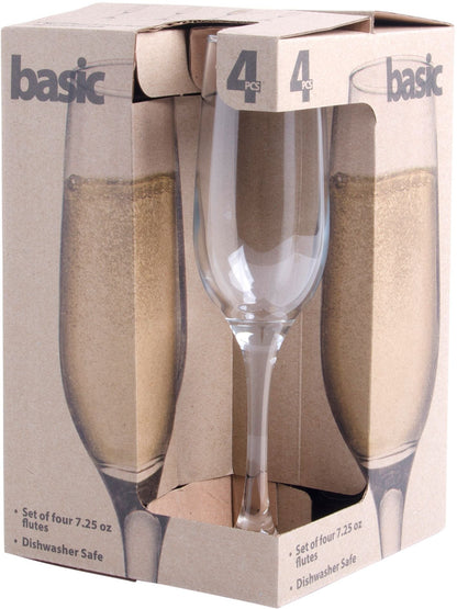 Basic S/4 7oz Champagne Flutes - Drinking Glass