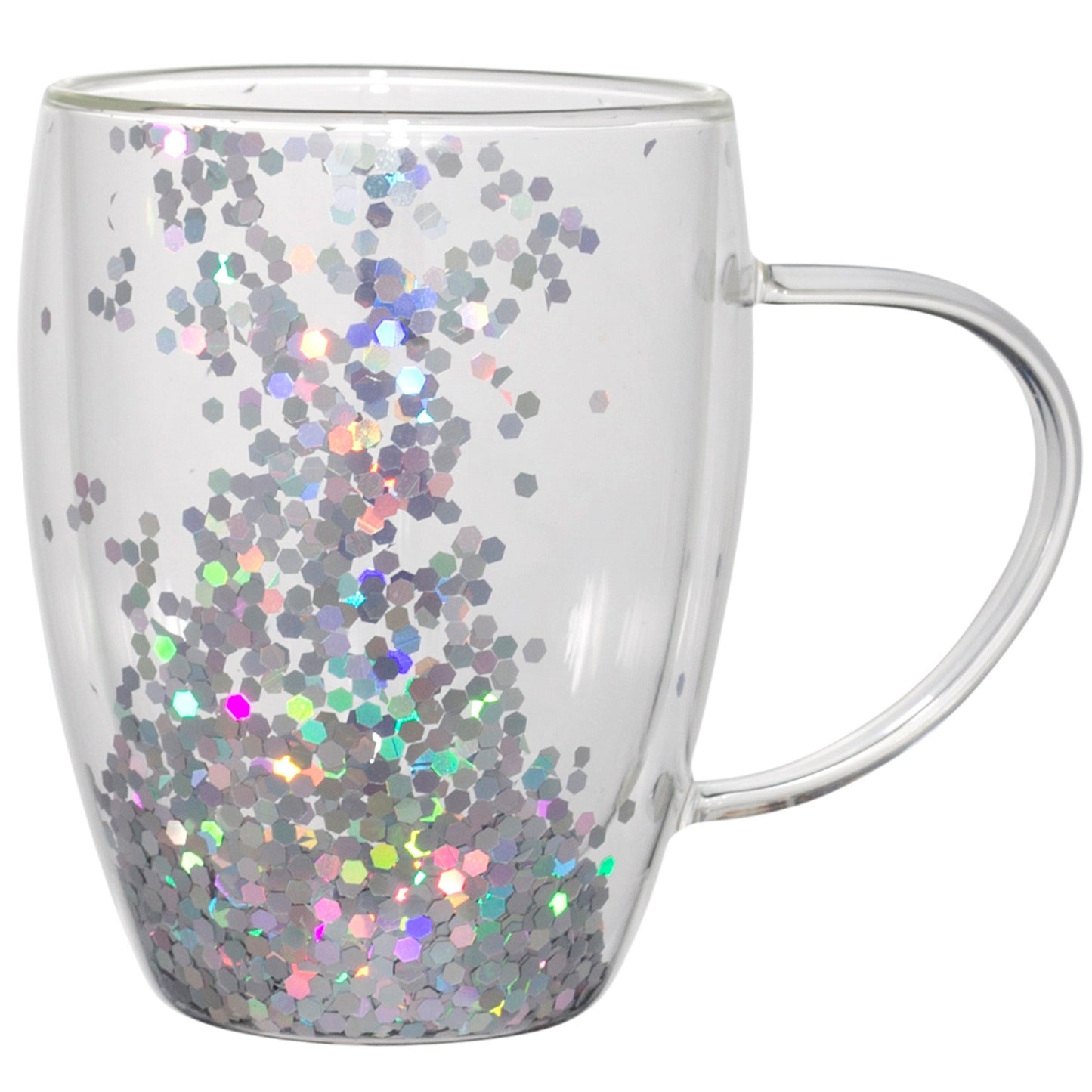 Mug With Silver Glitter 12oz - Drinking Glass