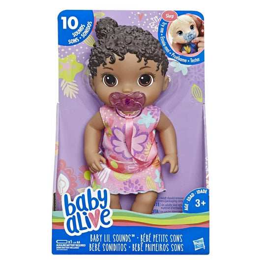 Baby Alive Baby Lil Sounds: Interactive Black Hair Baby Doll for Girls