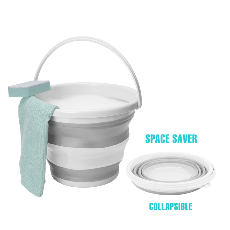 Collapsible Bucket 10L - Portable and Folding for Outdoor Camping, Hiking, Fishing, and More