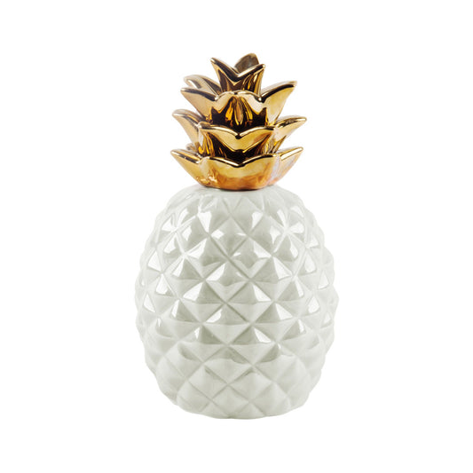 Home Essentials and Beyond Collectibles and Figurines - White & Goldtone Pineapple Decor