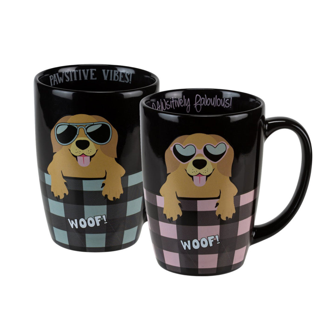 2PC Ceramic Coffee Mugs | Pet - 15oz - ASST