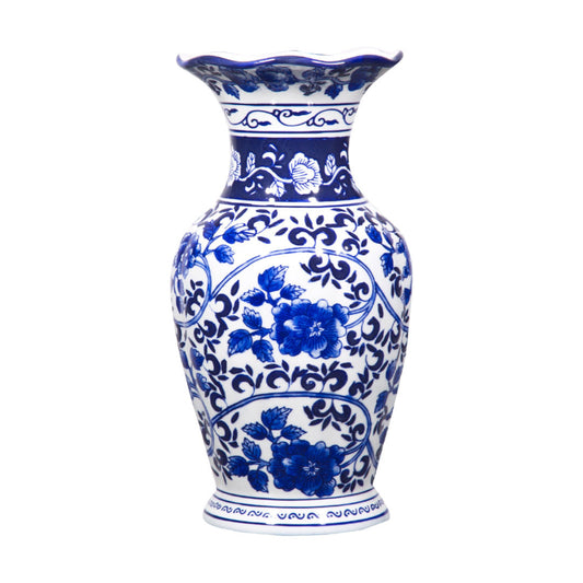 13"H Blue & White Vase