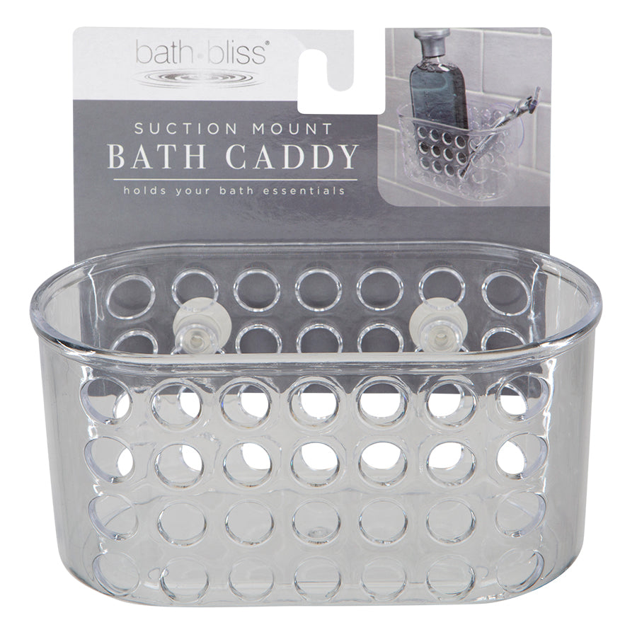 Bath Bliss Bath, Suction Cup Shower, Bathroom, Kitchen, Organizer, Storage Basket,Clear
