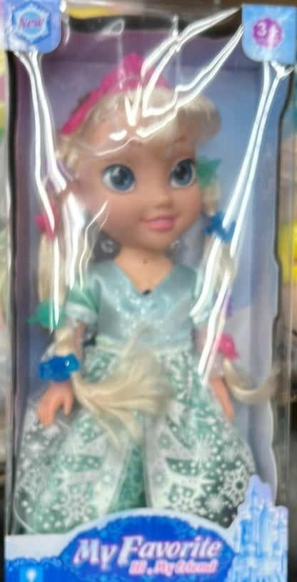 14 Inch Blue Princess Doll With Sound And Light