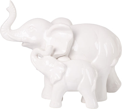 11.5x8.5"H White Stack Elephant