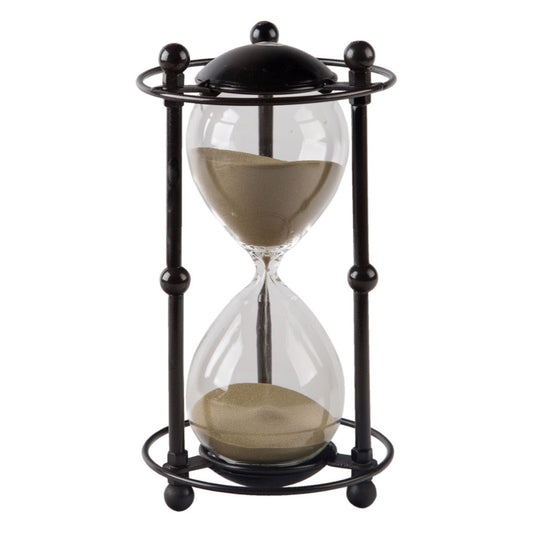 9.5"H 30min Blk Gold Sand Cage Timer