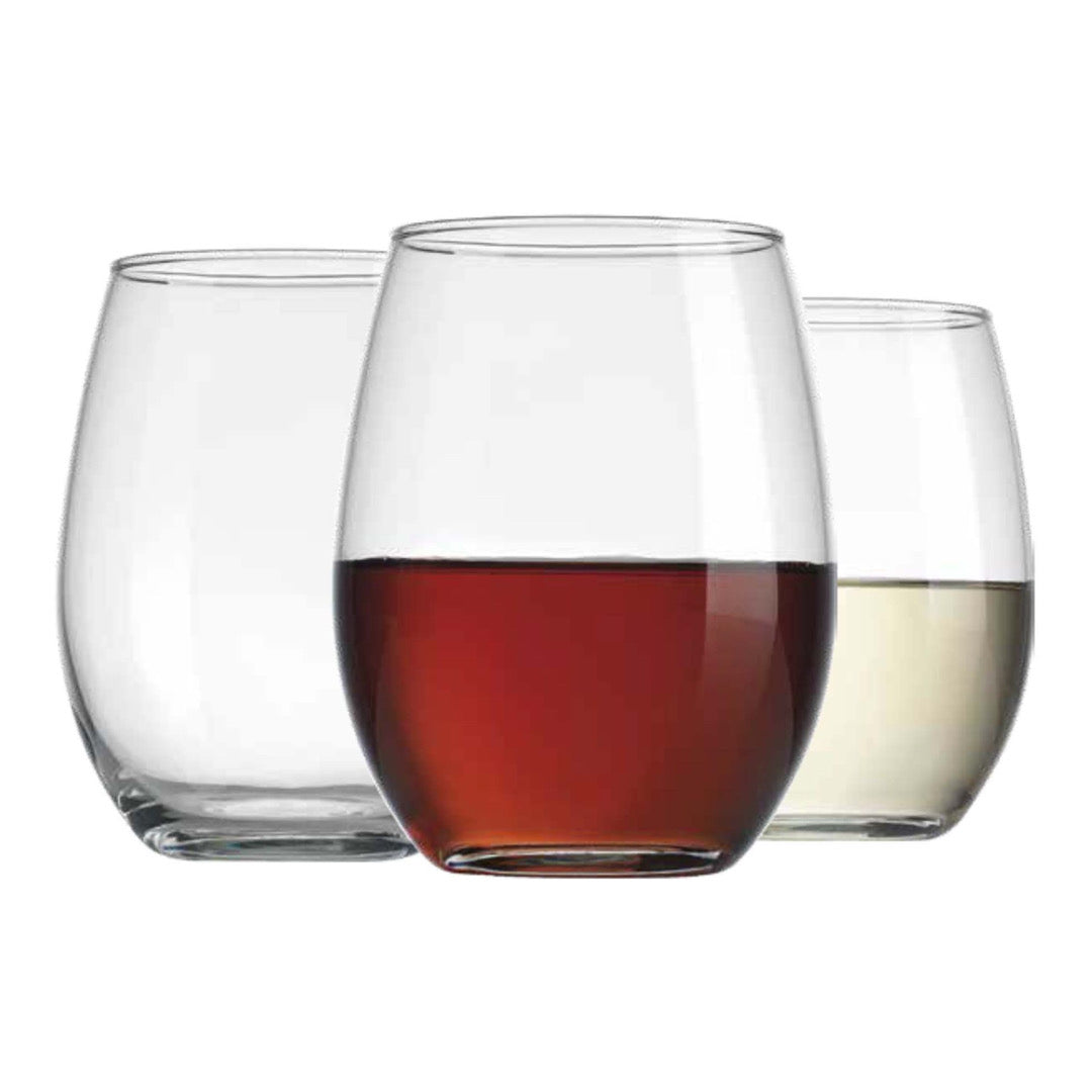 Amazon Basics Stemless Wine Glasses, 15 oz
