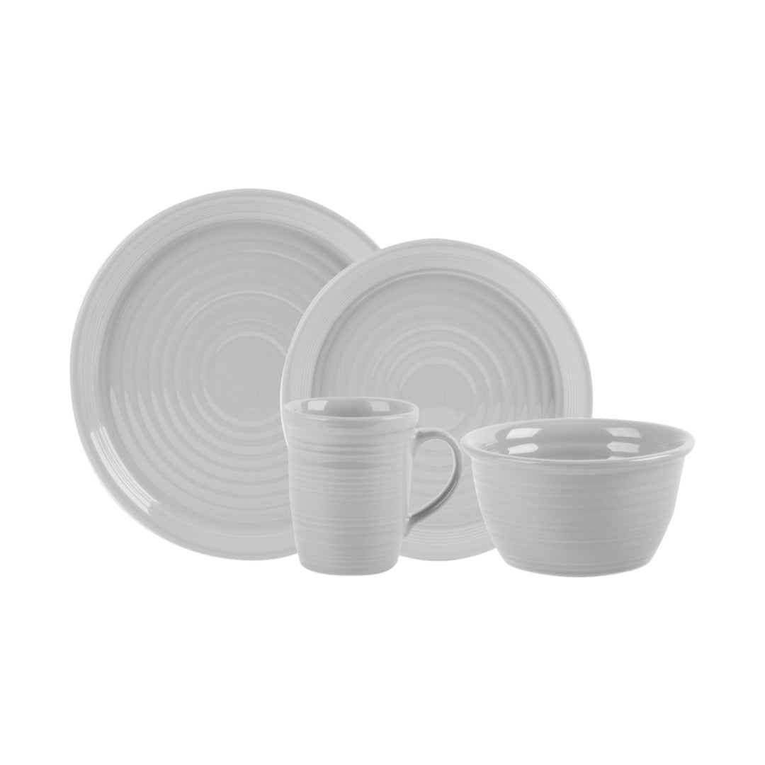 Home Essentials and Beyond Dinnerware Sets - Carnival White 16-Piece Dinnerware Set