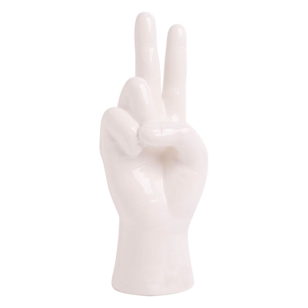 3.5x10"H Shiny White Peace Figure