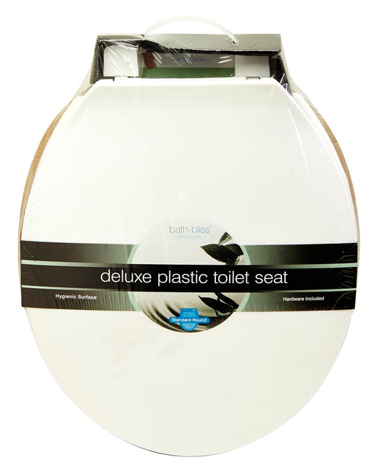 TOILET SEAT WHITE HRD PLASTIC