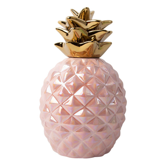 78515 11"H Pink Iridesc Gc Pineapple